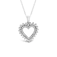 10K White Gold 0.50CTW Diamond Heart Pendant