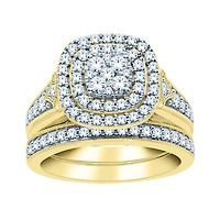 10K Yellow Gold 1.00CTW Diamond Bridal Set