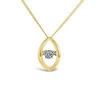 10K Yellow and White Gold 0.02CT Dancing Diamond Pendant