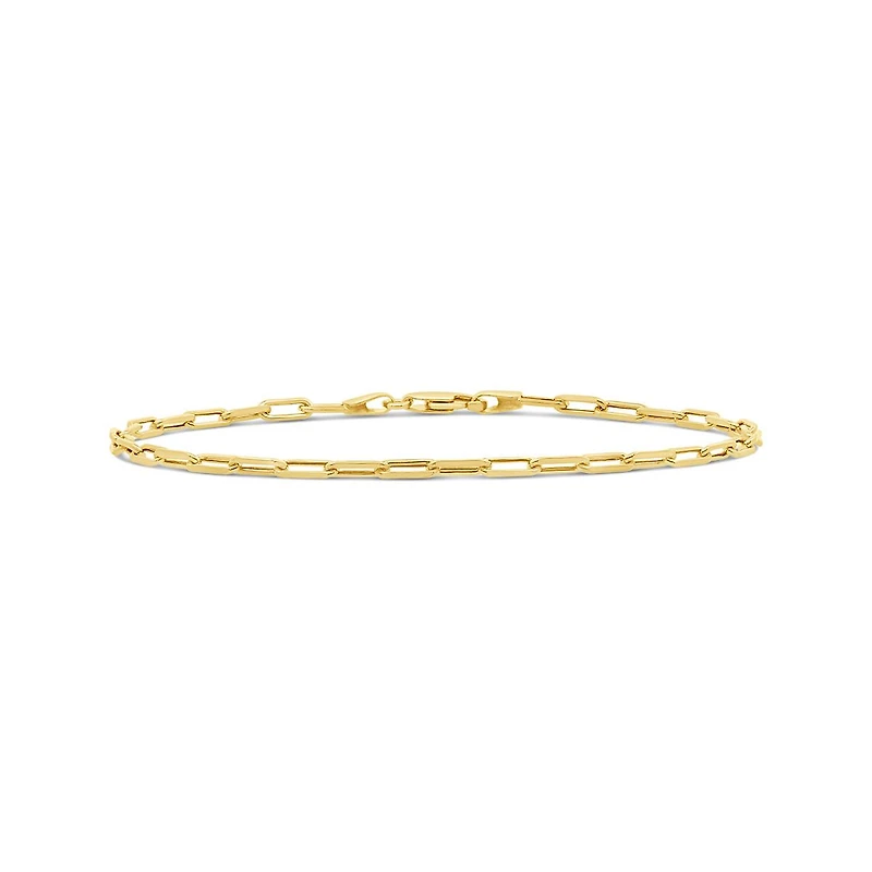 10K Yellow Gold 8" 3.2mm Paper Clip Bracelet