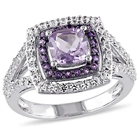 Julianna B Sterling Silver Amethyst & Created White Sapphire Ring