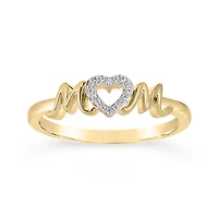 10K Yellow Gold 0.04CTW Diamond Mom Ring