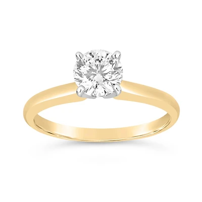 14K Yellow Gold Melody 1.00CT Solitaire Ring