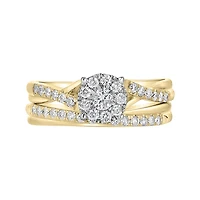 10K Yellow Gold & White Gold 0.50CTW Diamond Bridal Set