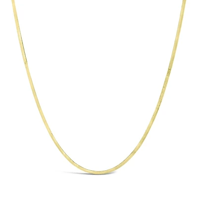 10K Yellow Gold 16" +2" 2.15mm Herringbone Necklace