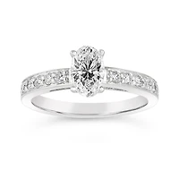 Diamond Revelations 14K White Gold Oval Bridal Ring 1.00CTW I1/I