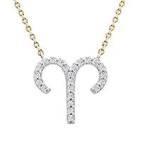 10K Yellow Gold Aries 0.10CTW Diamond Pendant