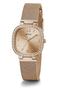 Guess Women's Rose Gold-Tone Mesh Analog Watch