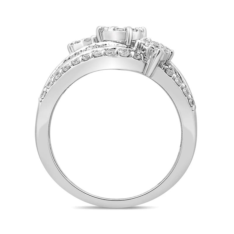 10K White Gold 1.00CTW Diamond Fashion Ring