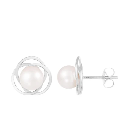 14K White Gold 6-6.5mm Akoya Pearl Earrings