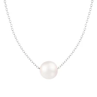 Sterling Silver 10mm Freshwater Pearl. 17" Necklace