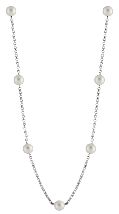 Sterling Silver 8-9mm White Freshwater Pearl 20" Necklace