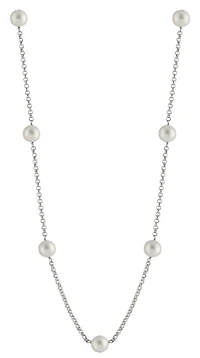 Sterling Silver 8-9mm White Freshwater Pearl 20" Necklace