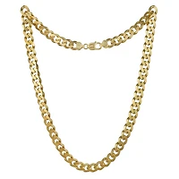 Sterling Silver 18K Yellow Gold Plated 24" 10.8mm Curb Chain