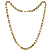 Sterling Silver 18K Yellow Gold Plated 24" 7.2mm Rope Chain