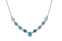 10K White Gold Multi Gemstone & Diamond Necklace