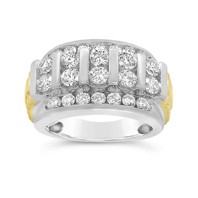 10K White and Yellow Gold Lab Grown 2.94CTW Diamond Band