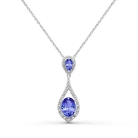 Sterling Silver Tanzanite & Diamond Pendant