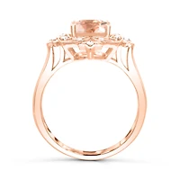 10K Rose Gold Morganite & White Sapphire Ring