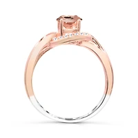 Sterling Silver Morganite & White Sapphire Ring