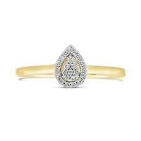 10K Yellow & White Gold Pear Shape 0.10CTW Diamond Promise Ring