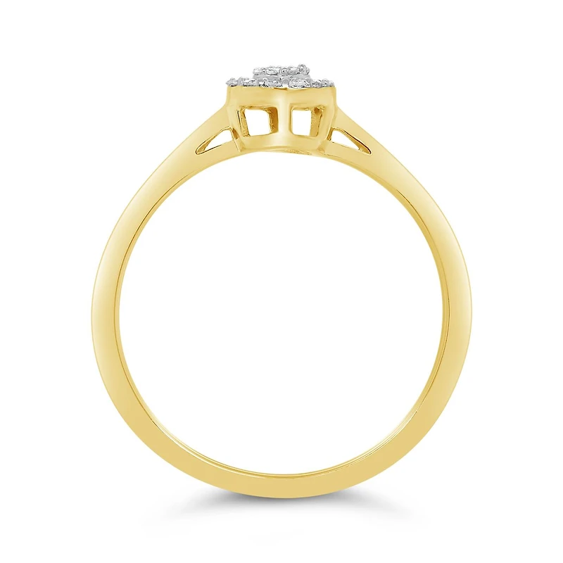 10K Yellow & White Gold Pear Shape 0.10CTW Diamond Promise Ring