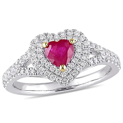 Julianna B 14K White Gold Ruby & Diamond Ring
