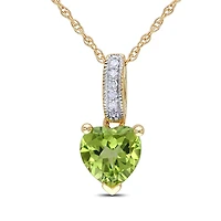 Julianna B 10K Yellow Gold Peridot & Diamond Pendant
