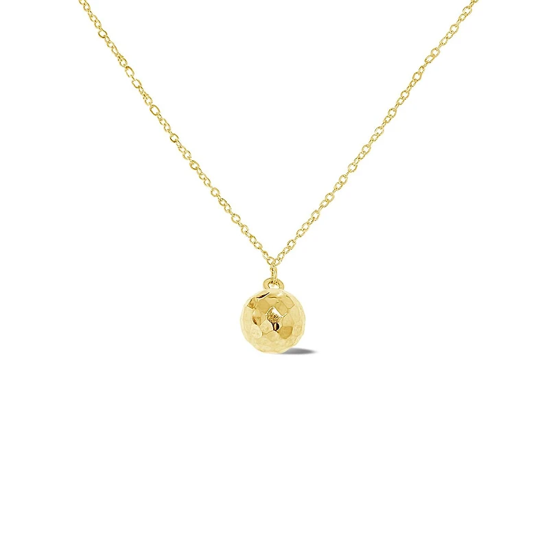 10K Yellow Gold 18" Ball Diamond Cut Necklace