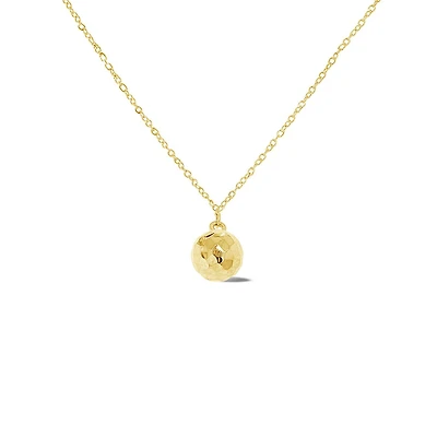 10K Yellow Gold 18" Ball Diamond Cut Necklace