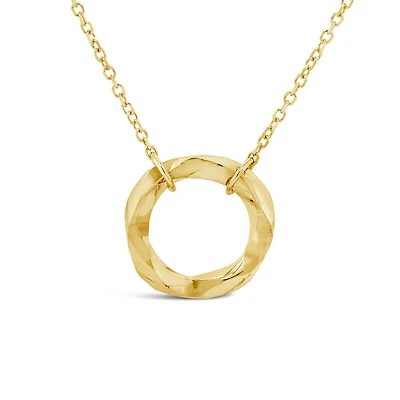10K Yellow Gold 18" 8mm Open Circle Necklace