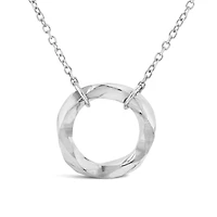 10K White Gold 18" 8mm Open Circle Necklace