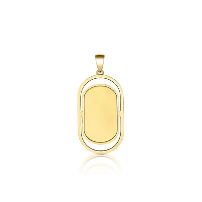 10K Yellow Gold Signature Dog Tag Pendant