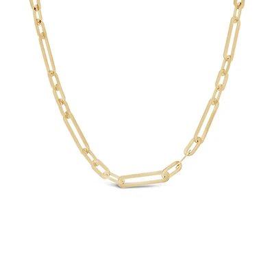 10K Yellow Gold 17" Paperclip Necklace