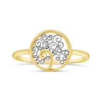 10K Yellow and White Gold Tree of Life Ring