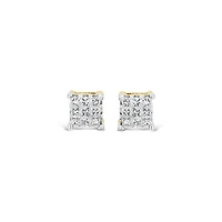 10K Yellow Gold Princessa 0.25CTW Diamond Earrings