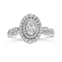 Glacier Fire 14K White Gold Oval Bridal Ring 1.14CTW I1/IJ