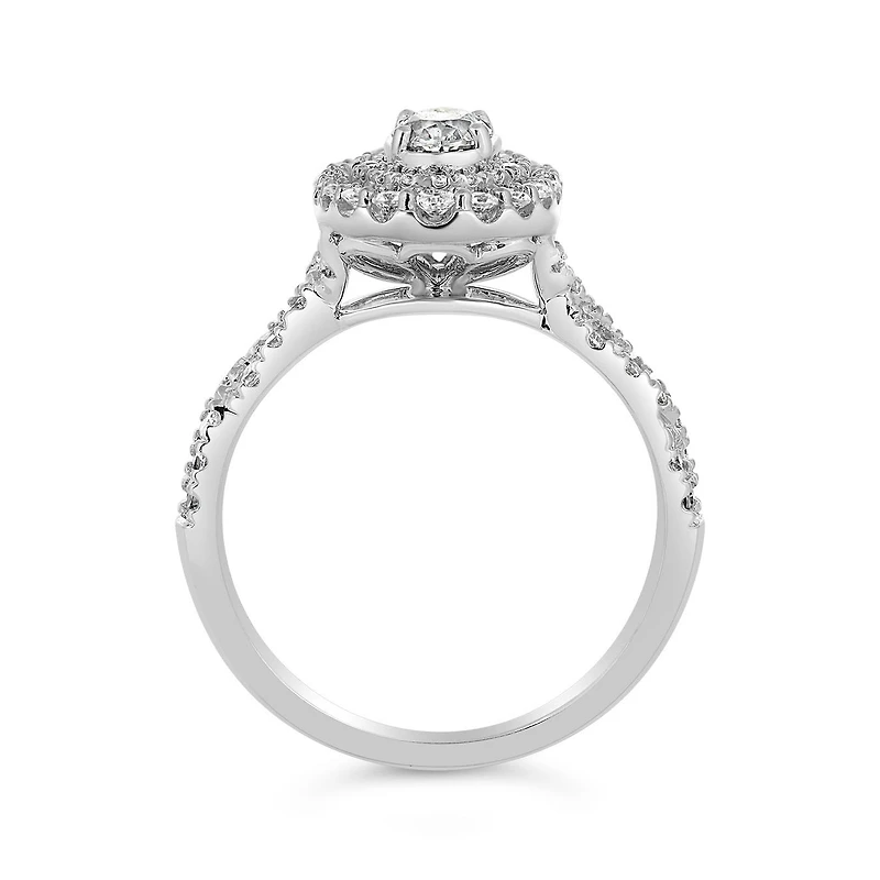 Glacier Fire 14K White Gold Oval Bridal Ring 1.14CTW I1/IJ