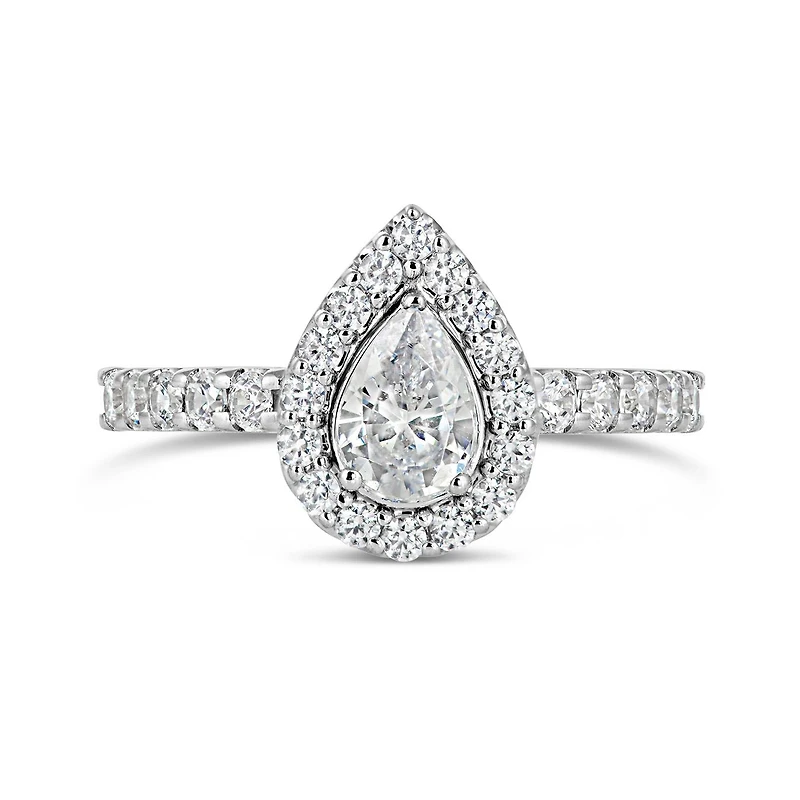 Glacier Fire 14K White Gold 1.20CTW Pear Shape Bridal Ring