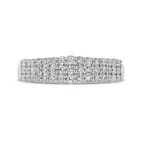 10K White Gold Three Row 0.50CTW Diamond Band