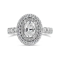 Glacier Fire 14K White Gold Oval Bridal Ring 1.44CTW I1/IJ