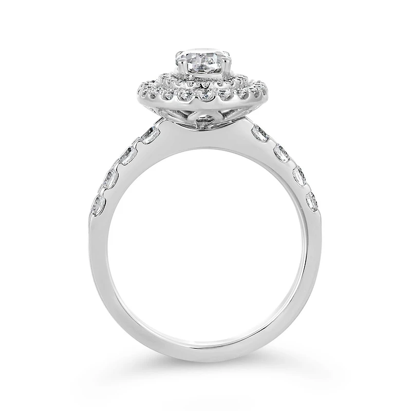 Glacier Fire 14K White Gold Oval Bridal Ring 1.44CTW I1/IJ