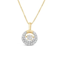 10K Yellow Gold 0.31CTW Dancing Diamond Circle Pendant