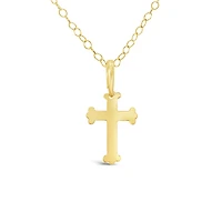 10K Yellow Gold 17mm Cross Pendant Necklace