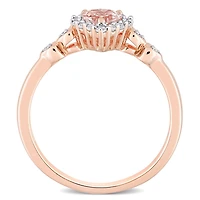 Julianna B Sterling Silver Morganite, White Topaz & Diamond Ring