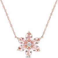 Julianna B 10K Rose Gold Morganite & Diamond Pendant