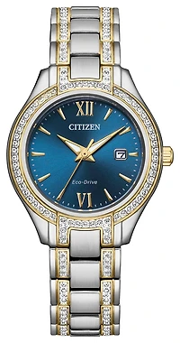 Citizen Women's Silhouette Two-Tone Eco-Drive Watch with Blue Dial