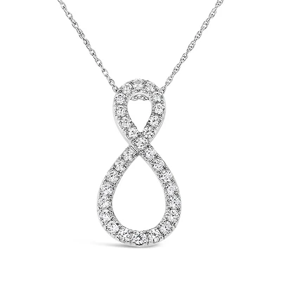 10K White Gold 1.00CTWDiamond Infinity Pendant