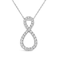 10K White Gold 1.00CTWDiamond Infinity Pendant