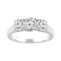 14K White Gold Lab Grown Three Stone Diamond Ring 1.50CTW SI2/HI